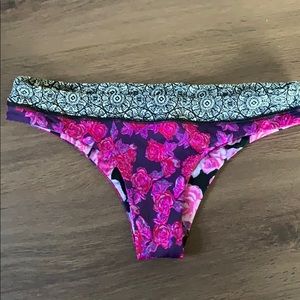 Reversible flower cheeky bikini bottoms
